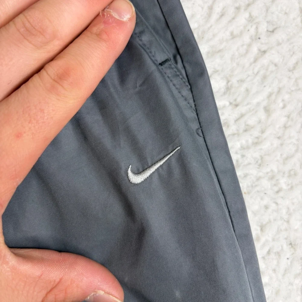 Y2K Nike Grey Track Pants XL Mens baggy loose fit wide leg nylon light